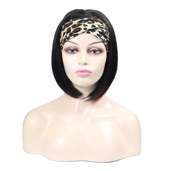 High Quality Cheap Wholesale Heat Resistant Synthetic Wig for Women,Headband Highlight Color Short Bob Synthetic Hair Wigs