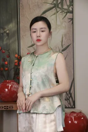 Neo Chinese Silk Butterfly Womens Waistcoat