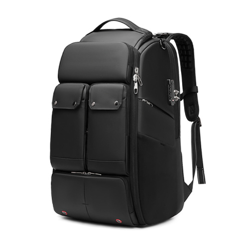 Mochila elegante acolchoada para computador com bolso com zíper