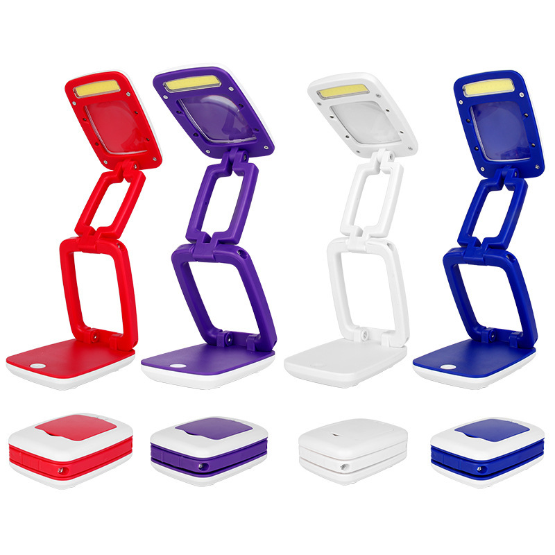Magnifier Desk Lamp with Foldable Light