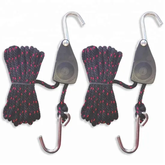 Ratchet Bow and Stern Tie Down Straps for Kayak, Canoe: Adjustable Pulley Rope Hanger