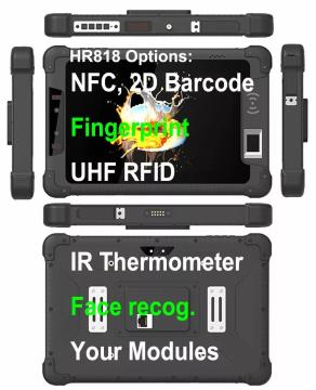 Cheapest factory 8" octa core 2D Barcode scanner Lora Lan port ID IC Card reader FBI fingerprint rugged tablet rugged tablet pc