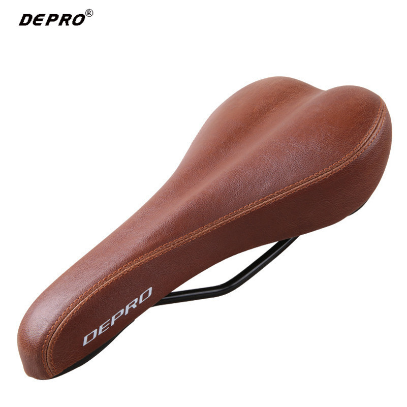 Bicycle-Saddle-DEPRO-Mountain-Bike-Cushion-Soft-Riding-Road-Bike-Saddles-Dead-Fly-Retro-Cushion-Leather