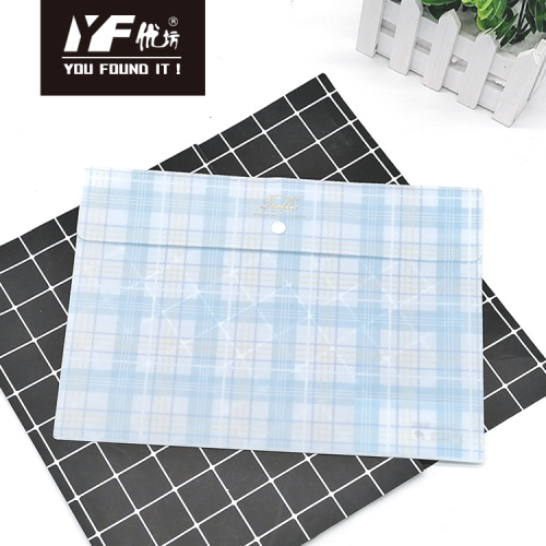 Plastic File Holder Box Custom tartan style PP snap button file holder Factory