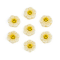 Perline con fiore e sorridenti ceramiche filate 10 mm 30pcs