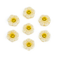 FLOWER AND SMILING CERAMIC STRUNG BEADS 10MM 30pcs