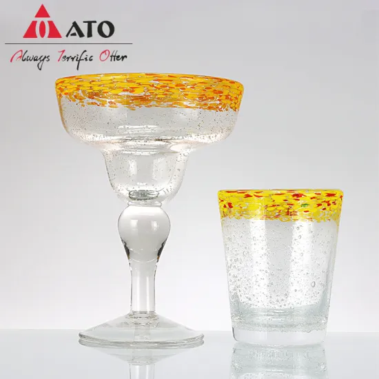 ATO Colorful Rim Rainbow Rim Wine Glass Set