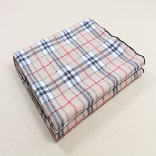 100 polyester check printed design polar fleece blanket