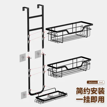 Wall-Mounted Shower Room Storage: Bathroom Rack, Shelf, and Hook