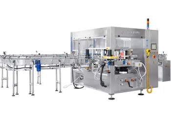 Glass / Metal / Pet Round Bottle Labeling Machine For Water Juice Beverage