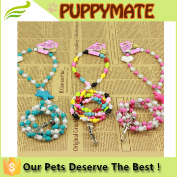 fashionable colourful acrylic beads dog leash for small dogs,pet dog leash