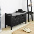 Padded Seat Cushion Storage Shoe Bench with Drawers