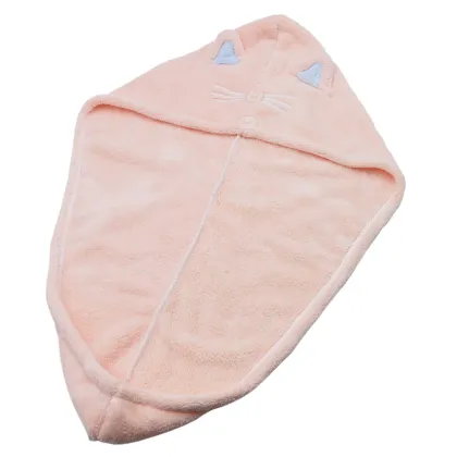 Cartoon Orange Microfiber Towels Drying Hair Cap