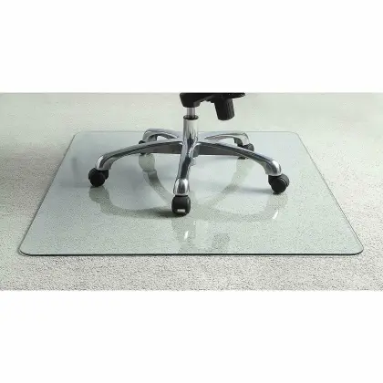 Customized Glass Office Chair Mat for Carpet