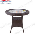 Outdoor rattan garden dining chair with table