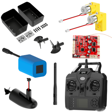 Flytec V020 GPS Bait Boat Parts: Motors, Antennas, Servos, 12000mAh Batteries, and Custom Electronics PCB Circuit Boards