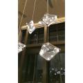 Home hotel glass crystal hanging white pendant lamp