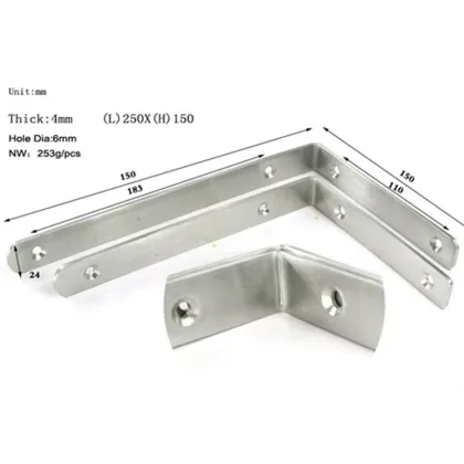 Black Metal Shelf Bracket Triangle Frame for Furniture