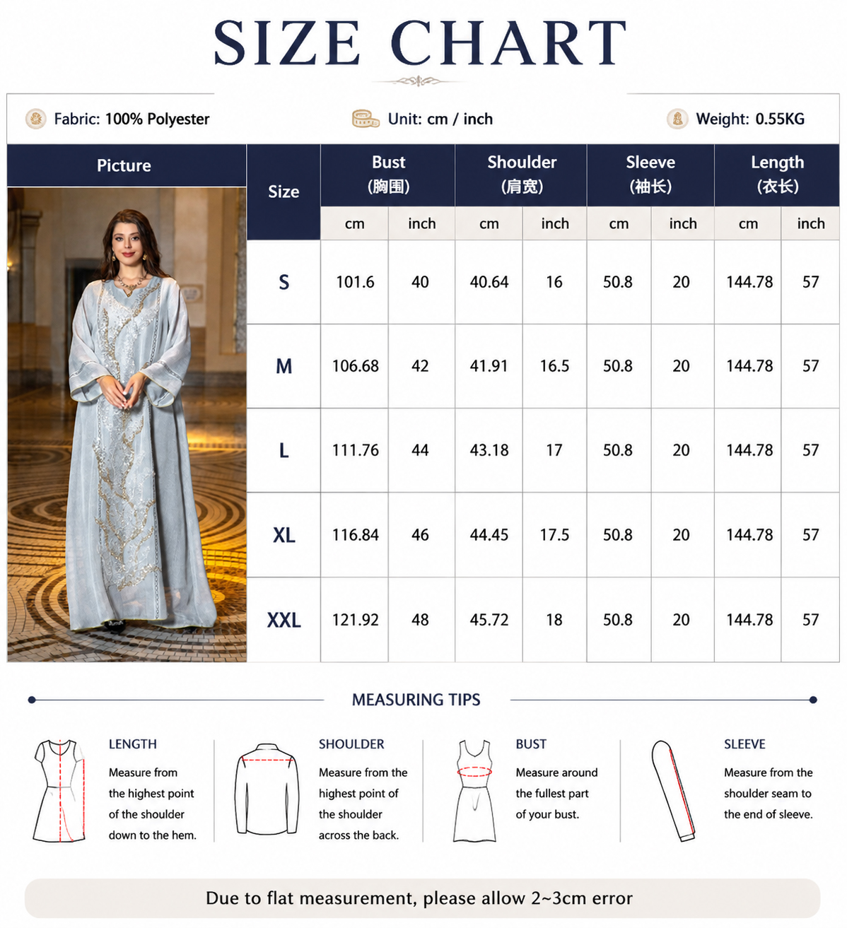 Luxury Mesh Embroidered Abaya Dress for Women