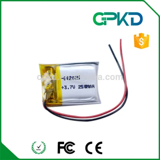 602025 lithium ion battery for shoe lights 3.7V 250mAh lipo battery