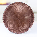 Copper Colored Embossed Round Glass Charger Plates