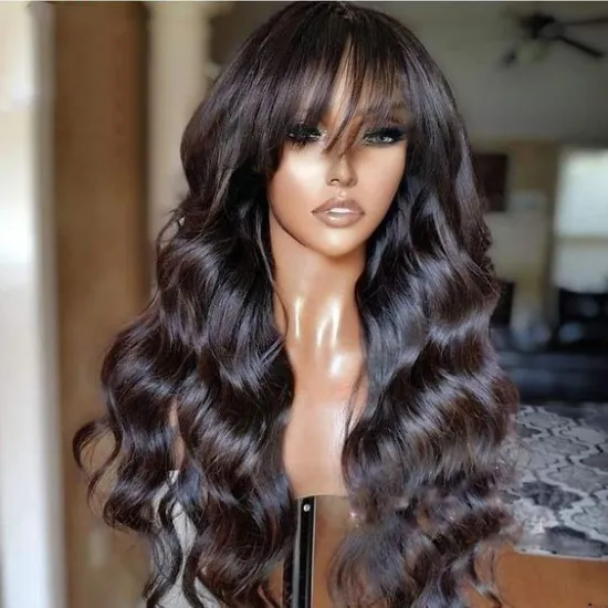 100% Mink Virgin Brazilian Cuticle Aligned Human Hair Body Wave 13X6 Transparent Swiss Lace Front Wig Wholesale