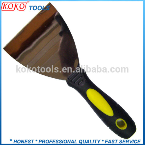 Mirror polished double color plastic rubber handle putty knife