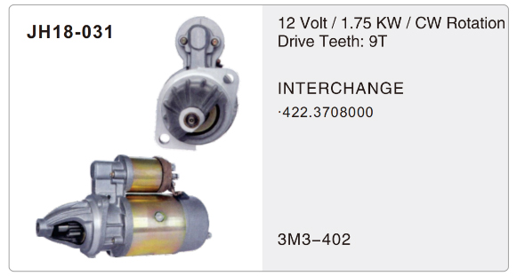 Lada car starter-JH18-031-X