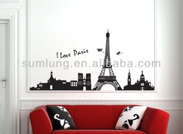 "I Love Paris" PVC Wall Stickers, Removable Wall Stickers 1/3