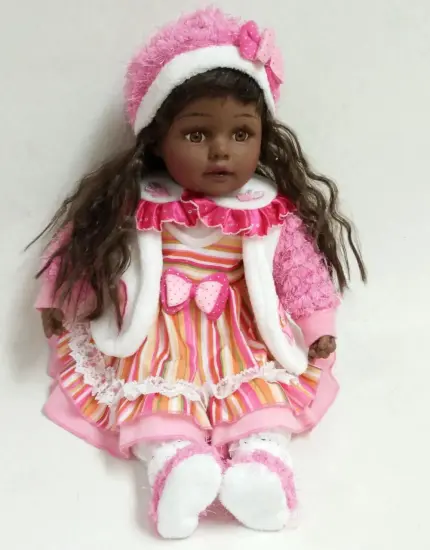 12 Inches Black Hair Skin Vinyl Doll