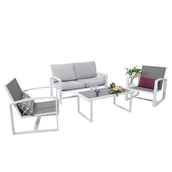 MIA Luxury Aluminium Garden Patio Conversation Set