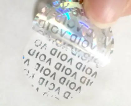 Holographic Security Void Label can be customized