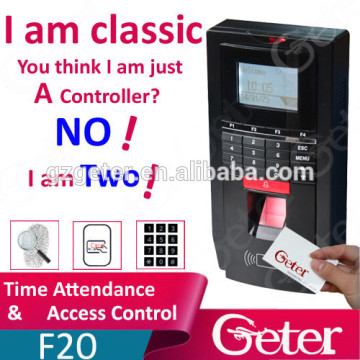 Biometic fingerprint + Password + ID Card Access control with time attendance machine F20