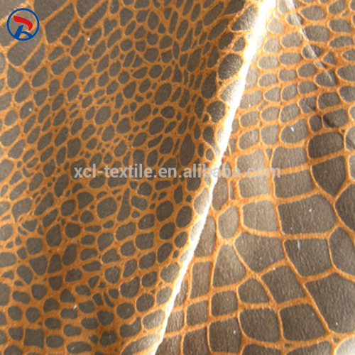 XCL 2015 Best Quality Stamping 100% Polyester Suede Fabric For Garment Making