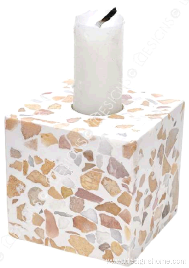 Candle Holders With Marble Finish For Decoration