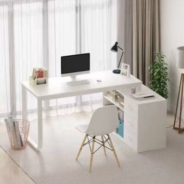 MORE DESIGN Free Sample Removable Home Corner Folding L Shape Writing Executive Computer Gaming Office Desk with Shelf