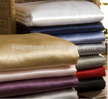 Cheap 100% satin polyester solid color bed sheet set