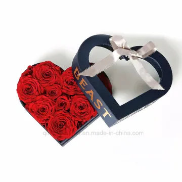 Luxury Custom Rigid Heart Shape Flower Paper Box