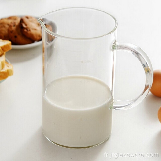 Grande tasse en verre à mesurer avec support