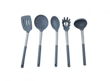 6pcs Silicone Metal Kitchen Utensil Set for Cooking