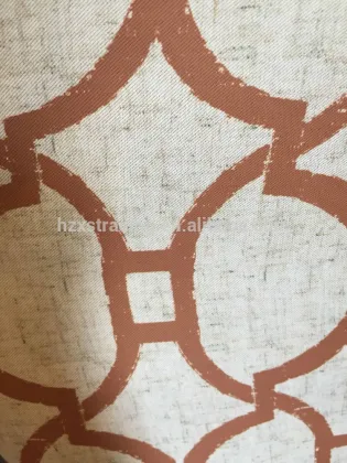 linen look geometric pattern printed woven blackout curtain