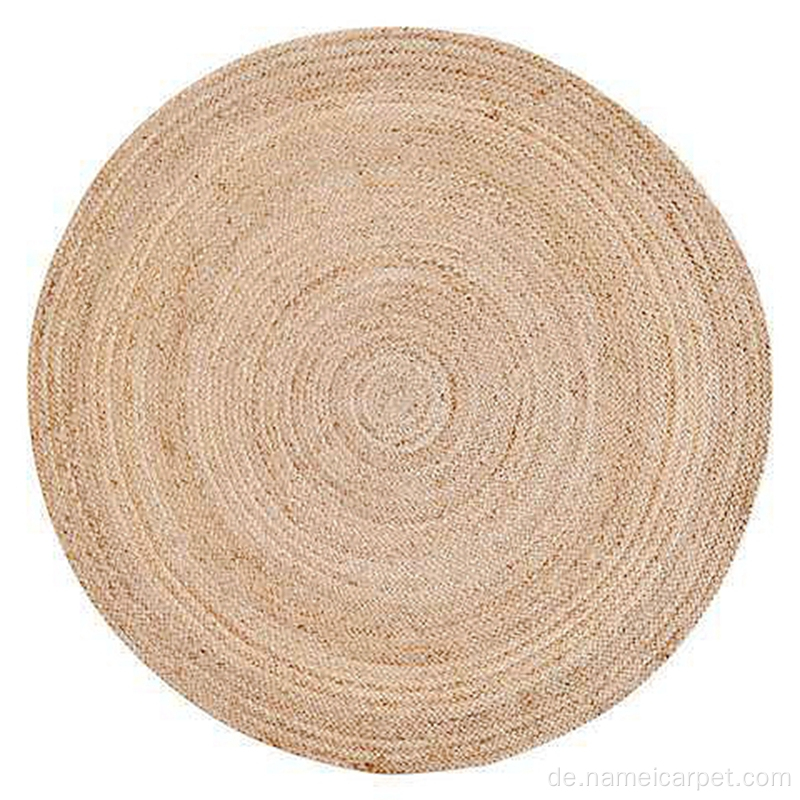 handgefertigte natürliche Jute Teppiche runde Teppiche Bodenmatten