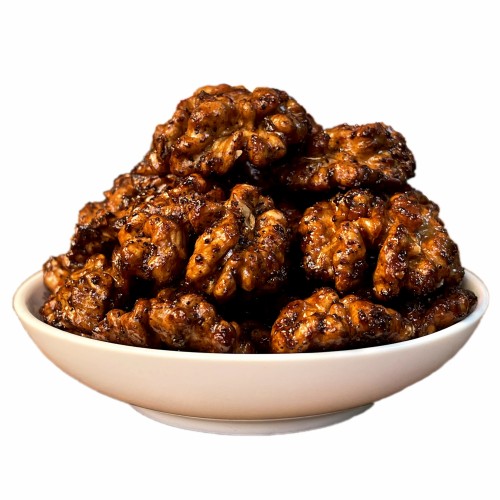 Saborosos segmentos de nozes com sabor de café