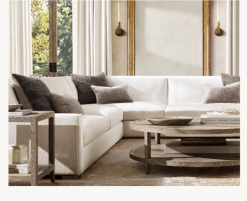 Paris Classic Luxury Oblique Arm Corner U-shaped Sofa