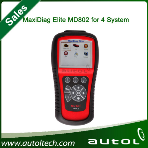 Autel MaxiDiag Elite MD802 On-Board Diagnostics OBDII Scan Tool 4 in 1 Auto Scanner Code Reader MD701+MD702+MD703+MD704 4 System