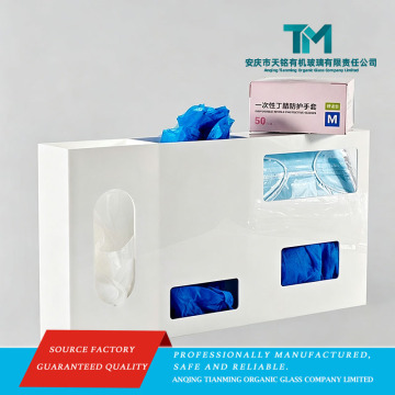 Porta-luvas de acrílico branco personalizado para uso médico