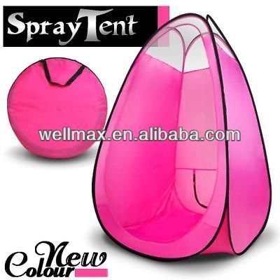 Pink pop up spray tanning tent