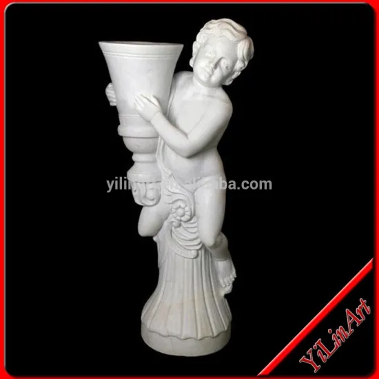 White Nature Marble Stone Statue of Children Sculpture