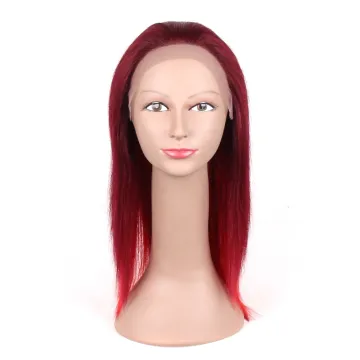 20" Lace front human hair wig, red lace front wig human hair