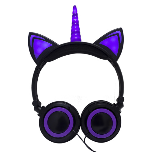 Pencahayaan modis Earphone &amp; headphone spiral unicorn